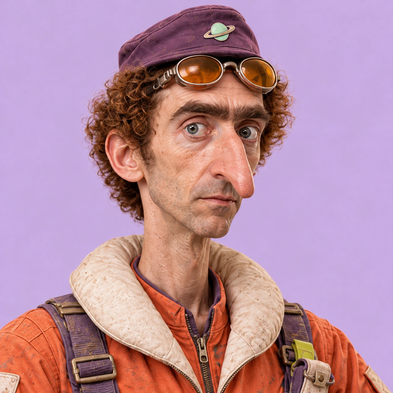 Square token portrait of Rocco Orbit in his violet postal cap and orange courier uniform.